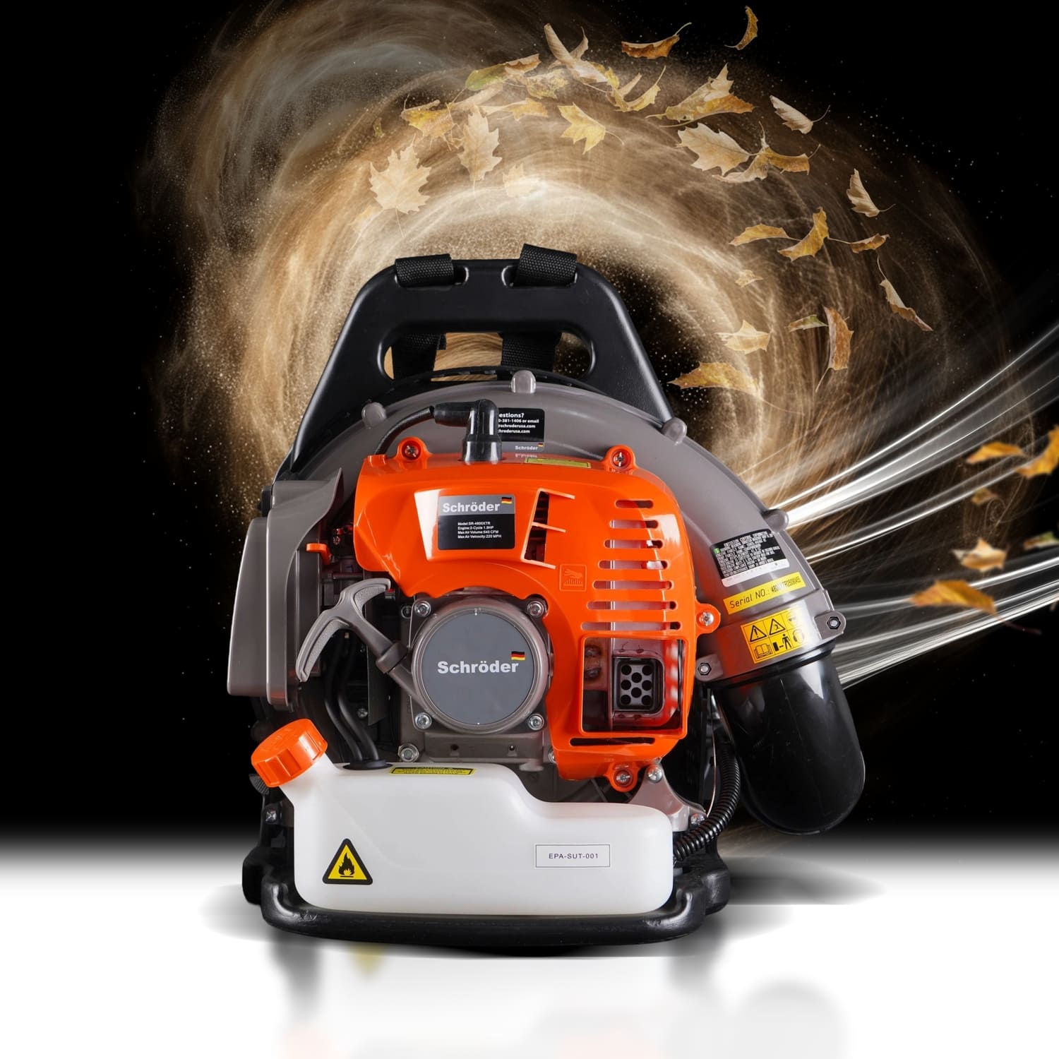 SCHRÖDER SR4800 leaf blower with 2-stroke engine and tool kit