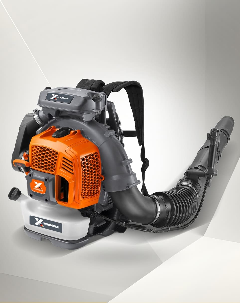 Strong SCHRÖDER SR-9900X backpack leaf blower with 270 MPH airspeed for heavy-duty use