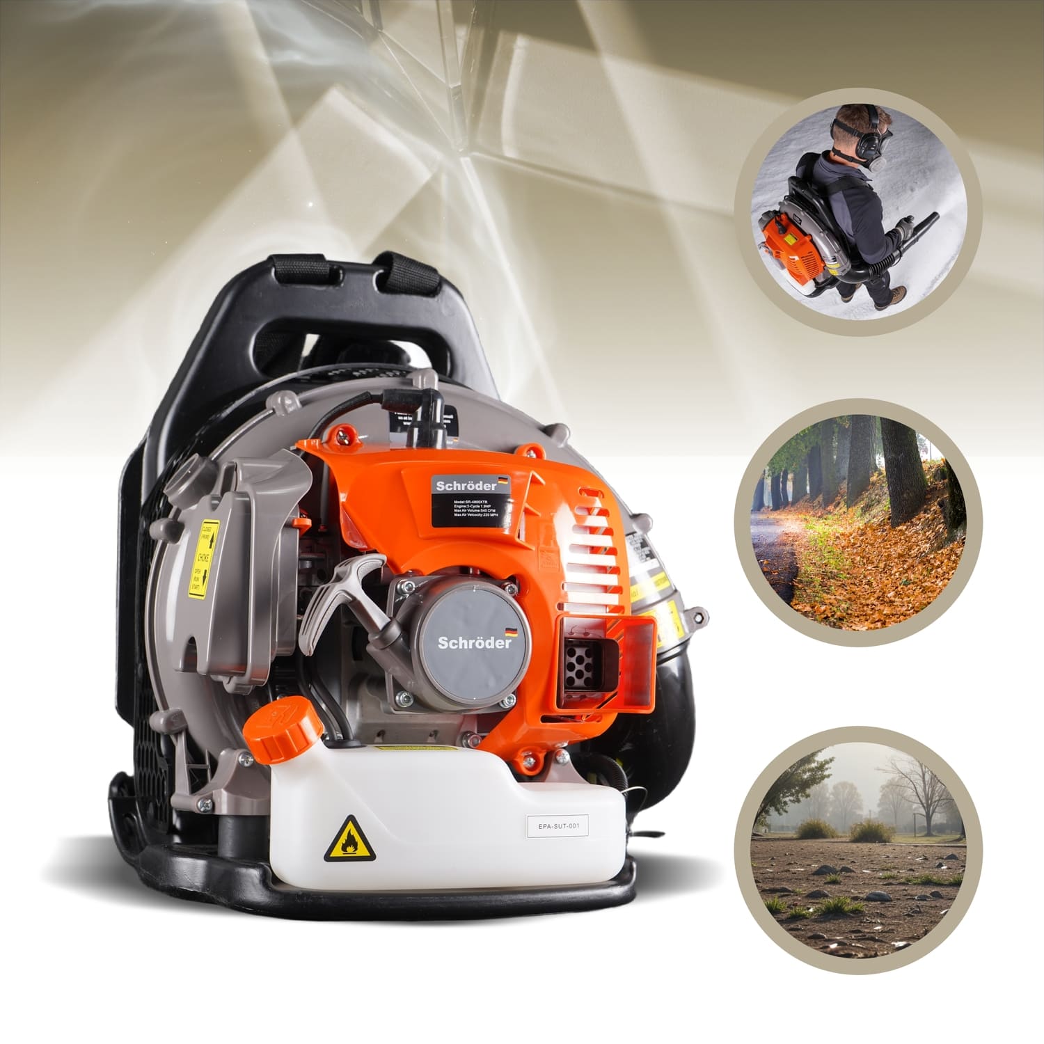 Commercial grade SR4800 lightweight backpack leaf blower with ergonomic backpack straps