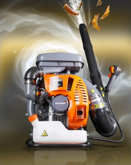 schroder 6400 backpack leaf blower front view showing the strength of the unit.