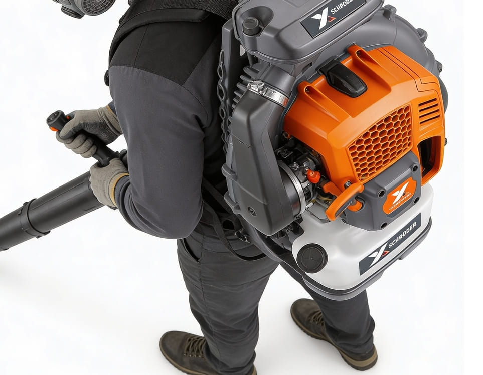 SCHRÖDER SR-9900X commercial backpack leaf blower with 80cc engine and 4.7 HP power