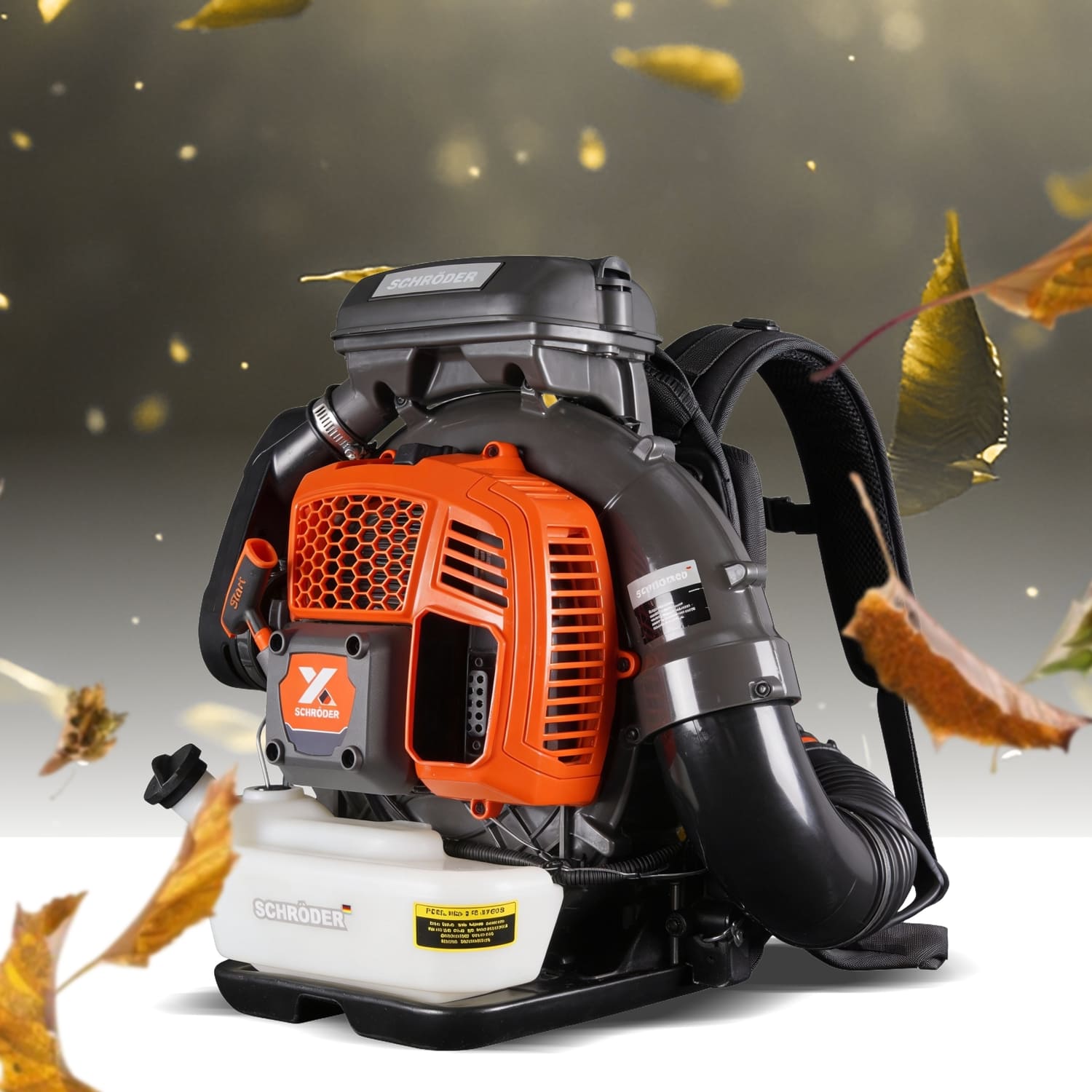 SCHRÖDER SR-9900X backpack leaf blower with padded harness for lightweight, comfortable use