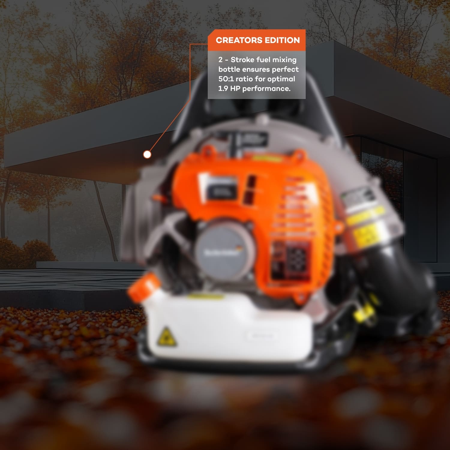 SCHRÖDER SR4800 backpack leaf blower 2-stroke fuel mixing bottle for accurate fuel preparation